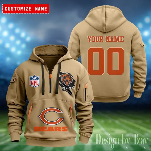 Chicago Bears Heavy Fleece Pullover Hoodie AZHEAVYHD395 - Image 2