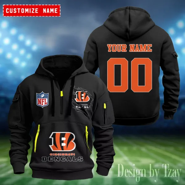 Cincinnati Bengals Heavy Fleece Pullover Hoodie AZHEAVYHD396 - Image 2