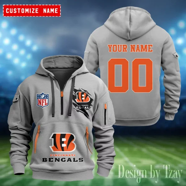Cincinnati Bengals Heavy Fleece Pullover Hoodie AZHEAVYHD396 - Image 4