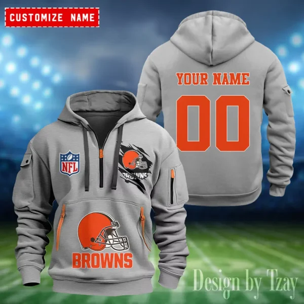 Cleveland Browns Heavy Fleece Pullover Hoodie AZHEAVYHD397 - Image 2