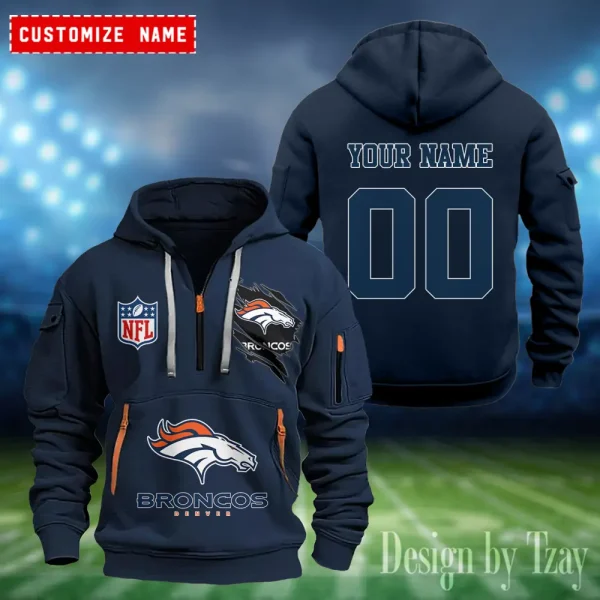 Denver Broncos Heavy Fleece Pullover Hoodie AZHEAVYHD399 - Image 3