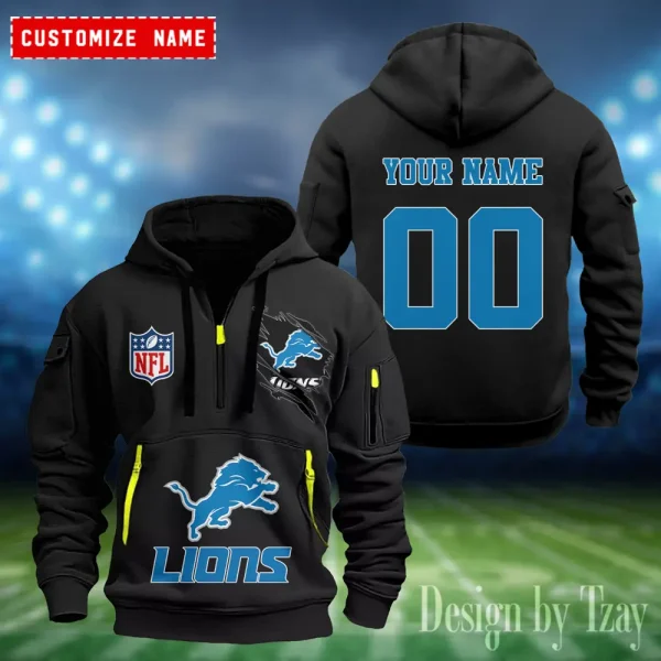 Detroit Lions Heavy Fleece Pullover Hoodie AZHEAVYHD400 - Image 3