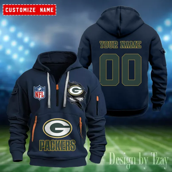 Green Bay Packers Heavy Fleece Pullover Hoodie AZHEAVYHD401 - Image 3