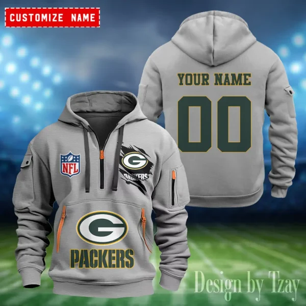 Green Bay Packers Heavy Fleece Pullover Hoodie AZHEAVYHD401 - Image 4