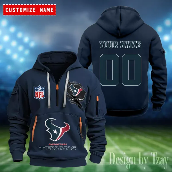 Houston Texans Heavy Fleece Pullover Hoodie AZHEAVYHD402 - Image 3