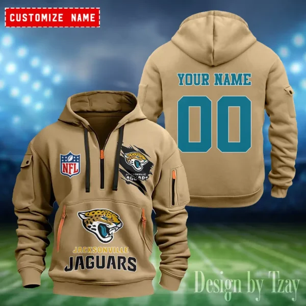 Jacksonville Jaguars Heavy Fleece Pullover Hoodie AZHEAVYHD404 - Image 3