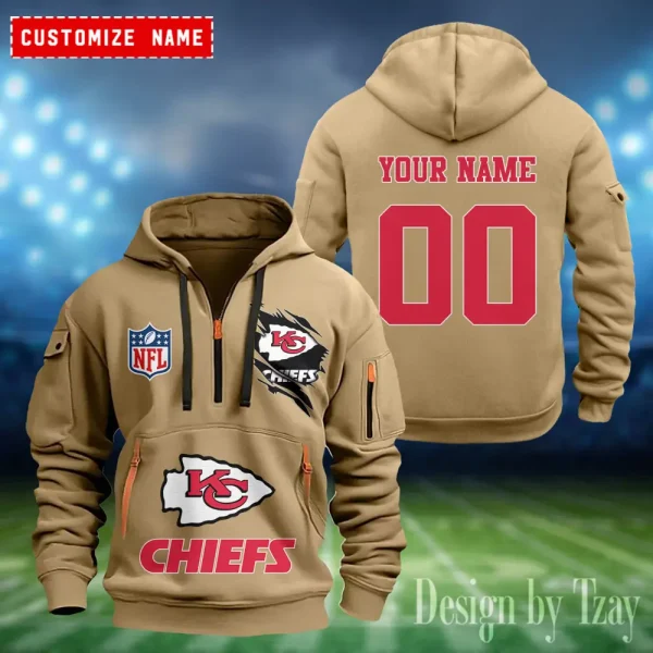 Kansas City Chiefs Heavy Fleece Pullover Hoodie AZHEAVYHD405 - Image 2