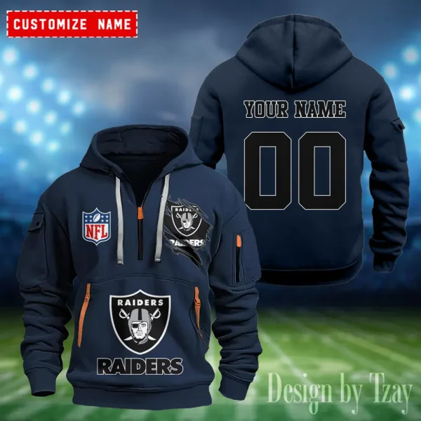 Las Vegas Raiders Heavy Fleece Pullover Hoodie AZHEAVYHD406 - Image 4