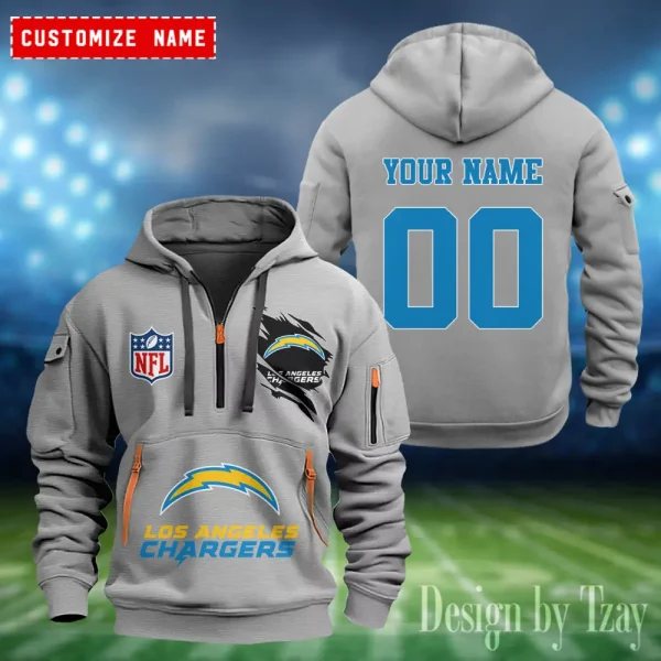 Los Angeles Chargers Heavy Fleece Pullover Hoodie AZHEAVYHD407 - Image 2