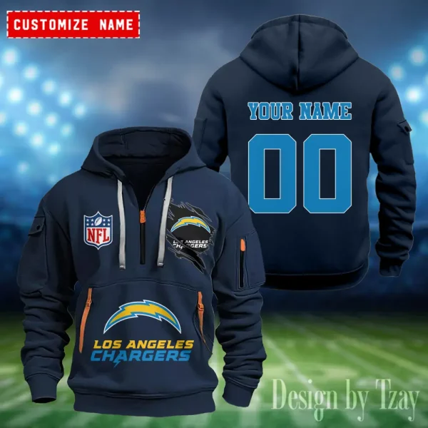 Los Angeles Chargers Heavy Fleece Pullover Hoodie AZHEAVYHD407 - Image 3