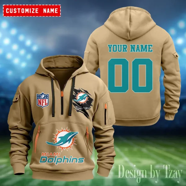 Miami Dolphins Heavy Fleece Pullover Hoodie AZHEAVYHD409