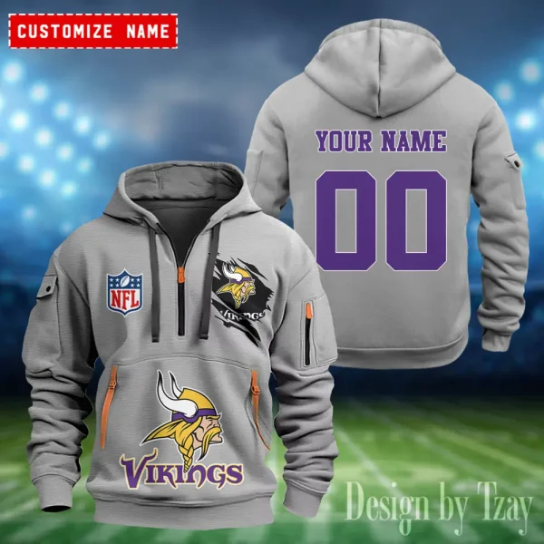 Minnesota Vikings Heavy Fleece Pullover Hoodie AZHEAVYHD410