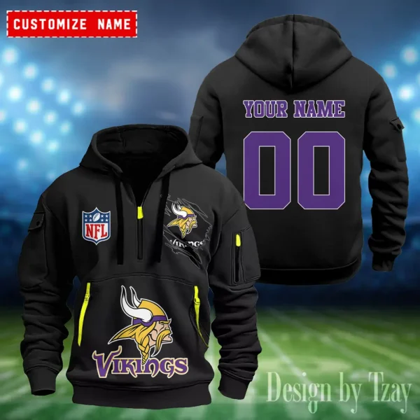 Minnesota Vikings Heavy Fleece Pullover Hoodie AZHEAVYHD410 - Image 2