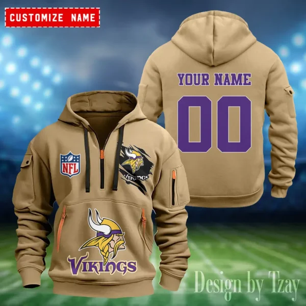 Minnesota Vikings Heavy Fleece Pullover Hoodie AZHEAVYHD410 - Image 4