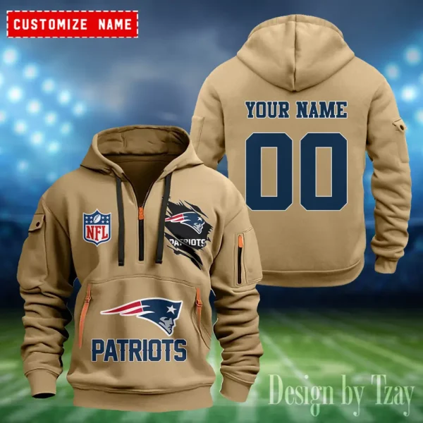 New England Patriots Heavy Fleece Pullover Hoodie AZHEAVYHD411 - Image 2