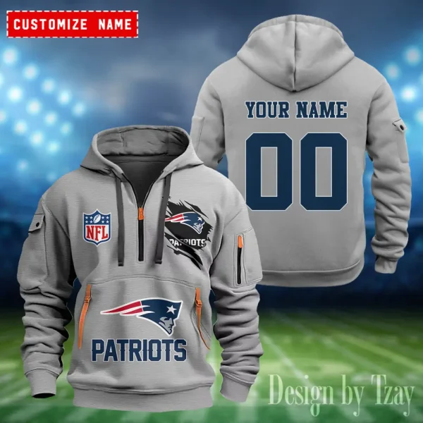 New England Patriots Heavy Fleece Pullover Hoodie AZHEAVYHD411 - Image 3