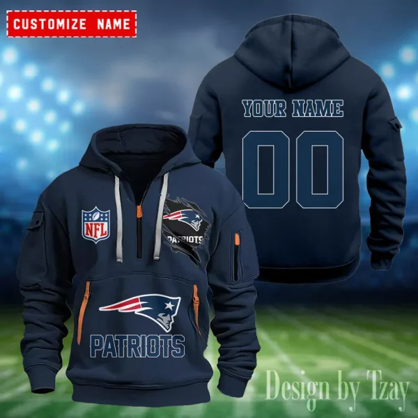 New England Patriots Heavy Fleece Pullover Hoodie AZHEAVYHD411 - Image 4