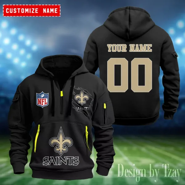 New Orleans Saints Heavy Fleece Pullover Hoodie AZHEAVYHD412 - Image 2