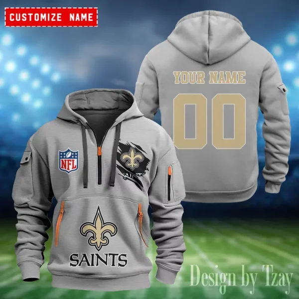 New Orleans Saints Heavy Fleece Pullover Hoodie AZHEAVYHD412 - Image 3