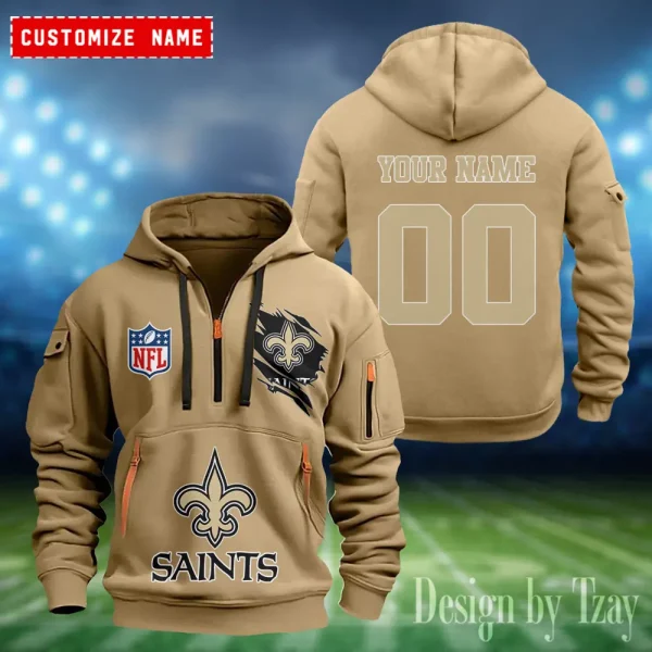 New Orleans Saints Heavy Fleece Pullover Hoodie AZHEAVYHD412 - Image 4