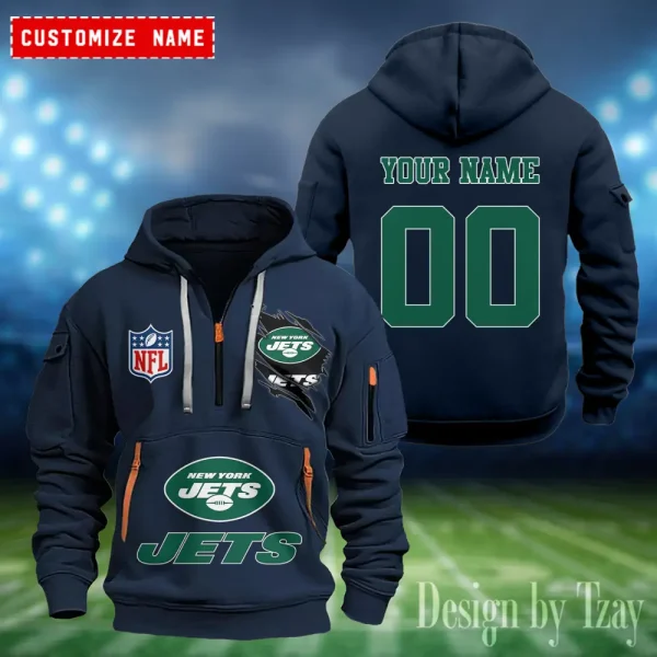New York Jets Heavy Fleece Pullover Hoodie AZHEAVYHD414 - Image 2