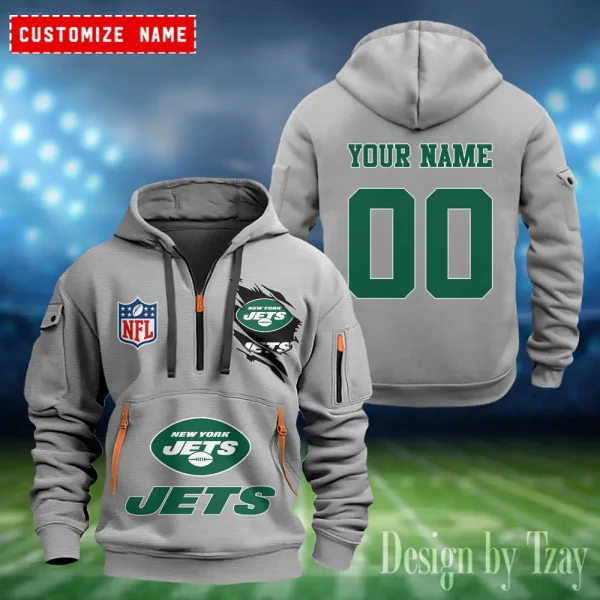 New York Jets Heavy Fleece Pullover Hoodie AZHEAVYHD414 - Image 3