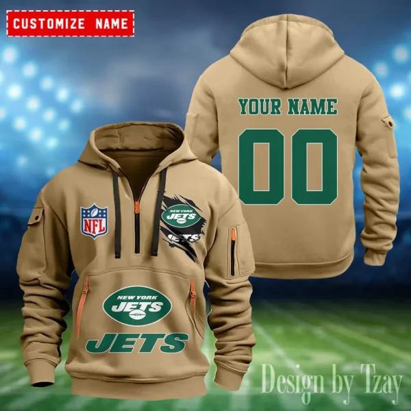 New York Jets Heavy Fleece Pullover Hoodie AZHEAVYHD414 - Image 4