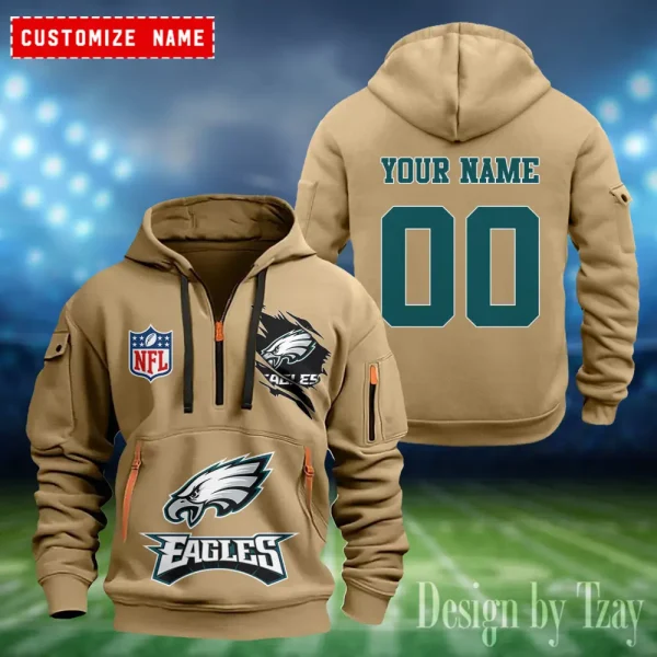 Philadelphia Eagles Heavy Fleece Pullover Hoodie AZHEAVYHD415 - Image 3