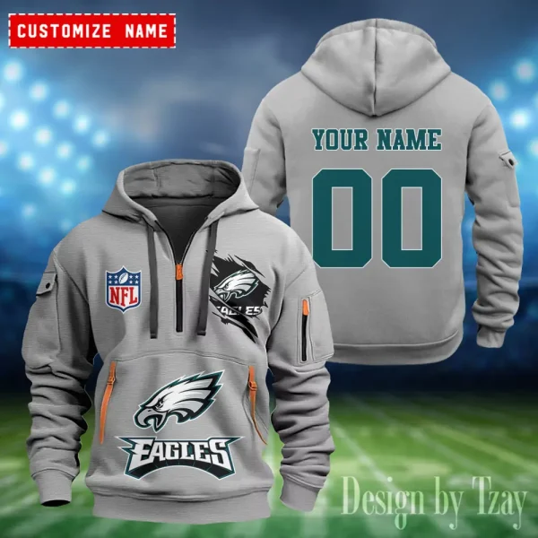 Philadelphia Eagles Heavy Fleece Pullover Hoodie AZHEAVYHD415 - Image 4
