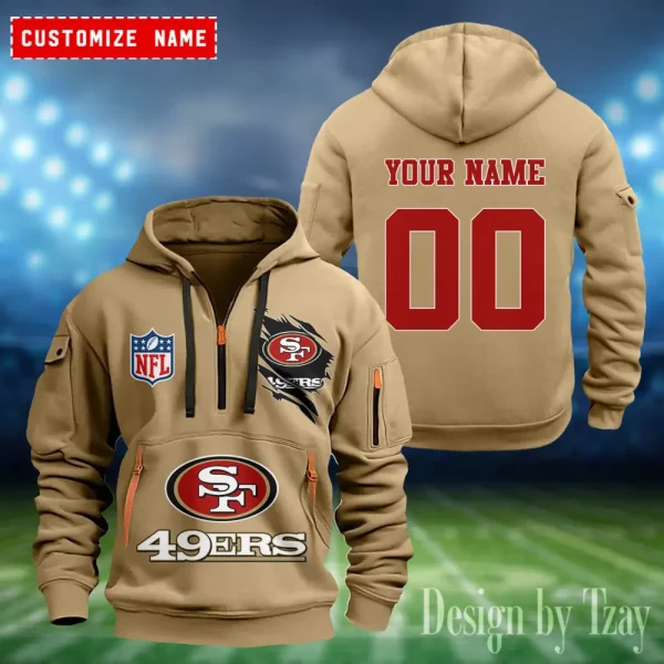 San Francisco 49ers Heavy Fleece Pullover Hoodie AZHEAVYHD417