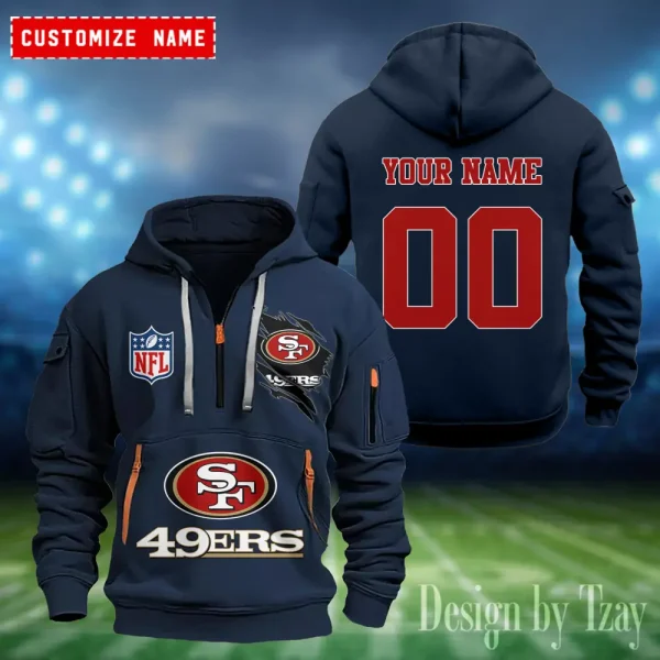San Francisco 49ers Heavy Fleece Pullover Hoodie AZHEAVYHD417 - Image 3