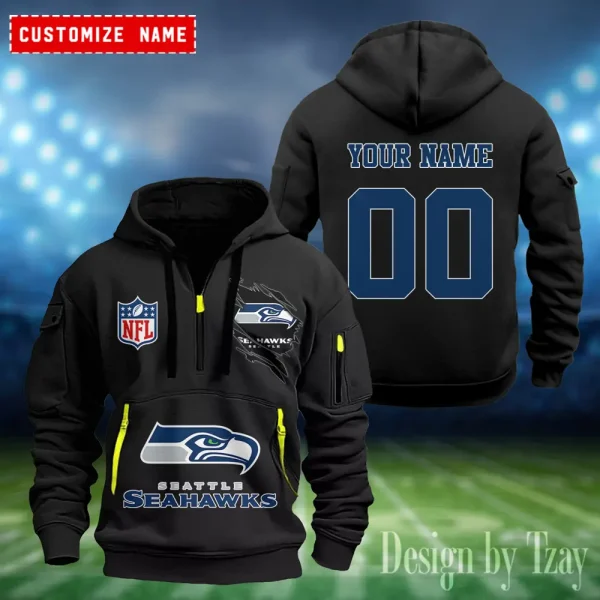Seattle Seahawks Heavy Fleece Pullover Hoodie AZHEAVYHD418 - Image 3