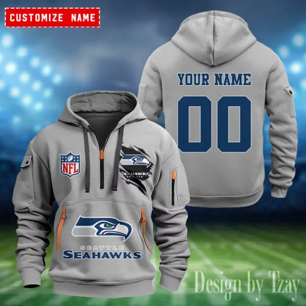 Seattle Seahawks Heavy Fleece Pullover Hoodie AZHEAVYHD418 - Image 4