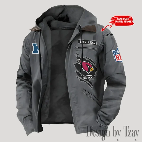 Arizona Cardinals Men's Casual Padded Jacket Hooded Trending 2025 SPTPJH130