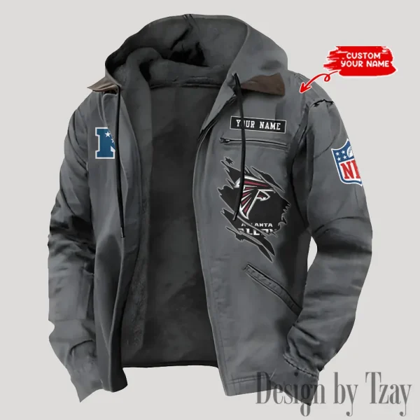 Atlanta Falcons Men's Casual Padded Jacket Hooded Trending 2025 SPTPJH131 - Image 2