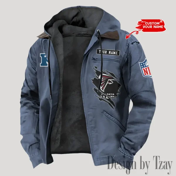 Atlanta Falcons Men's Casual Padded Jacket Hooded Trending 2025 SPTPJH131 - Image 3