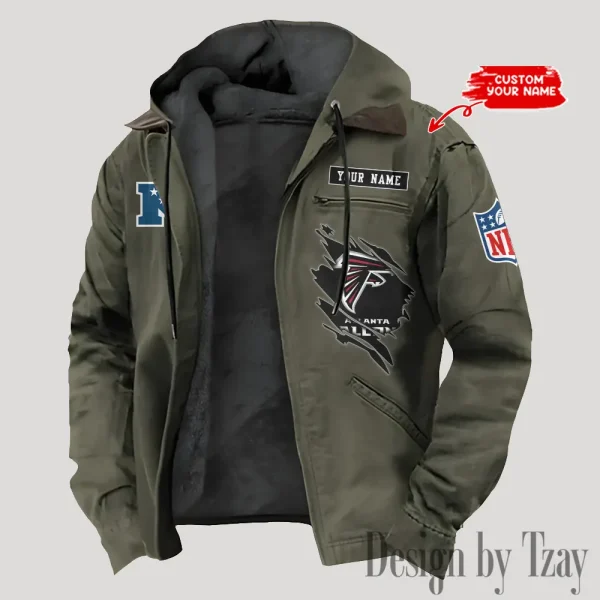 Atlanta Falcons Men's Casual Padded Jacket Hooded Trending 2025 SPTPJH131 - Image 4
