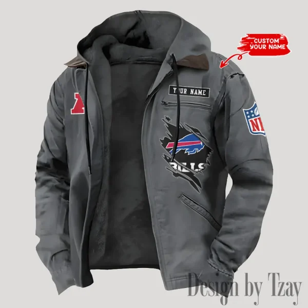 Buffalo Bills Men's Casual Padded Jacket Hooded Trending 2025 SPTPJH133 - Image 4