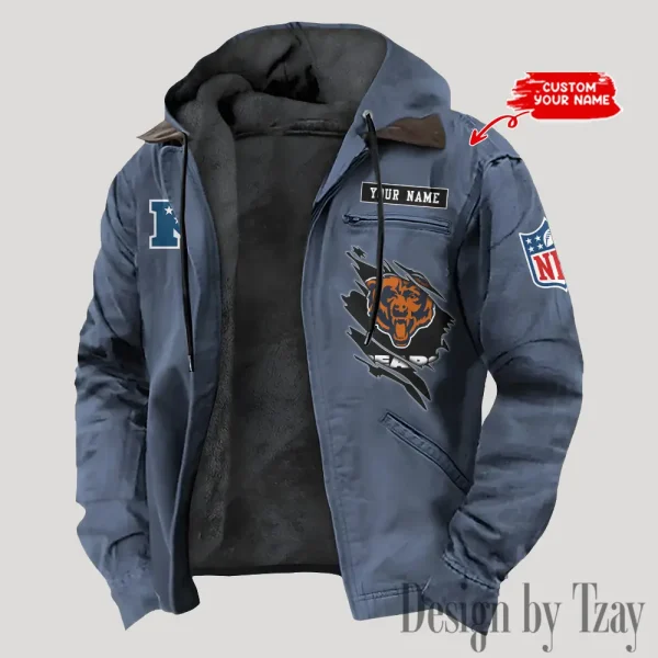 Chicago Bears Men's Casual Padded Jacket Hooded Trending 2025 SPTPJH135 - Image 2