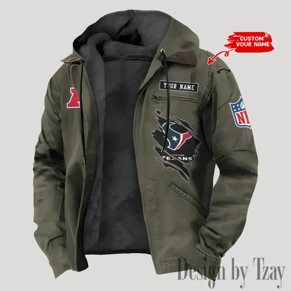 Houston Texans Men's Casual Padded Jacket Hooded Trending 2025 SPTPJH142 - Image 4