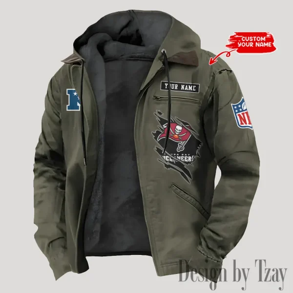 Tampa Bay Buccaneers Men's Casual Padded Jacket Hooded Trending 2025 SPTPJH159 - Image 2
