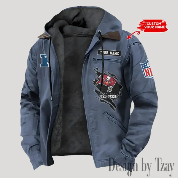 Tampa Bay Buccaneers Men's Casual Padded Jacket Hooded Trending 2025 SPTPJH159 - Image 4