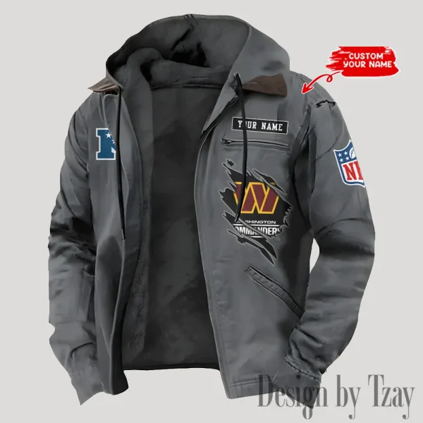 Washington Commanders Men's Casual Padded Jacket Hooded Trending 2025 SPTPJH161