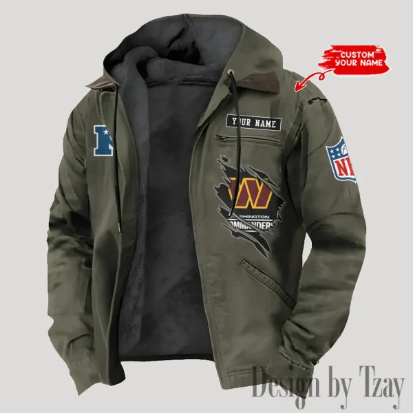 Washington Commanders Men's Casual Padded Jacket Hooded Trending 2025 SPTPJH161 - Image 2