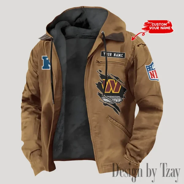Washington Commanders Men's Casual Padded Jacket Hooded Trending 2025 SPTPJH161 - Image 4