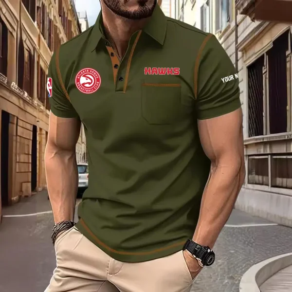 Atlanta Hawks Summer Fashion Polo Shirts for Men Minimalist Men's Short Sleeve Tee SPTCPSSMS066 - Image 2