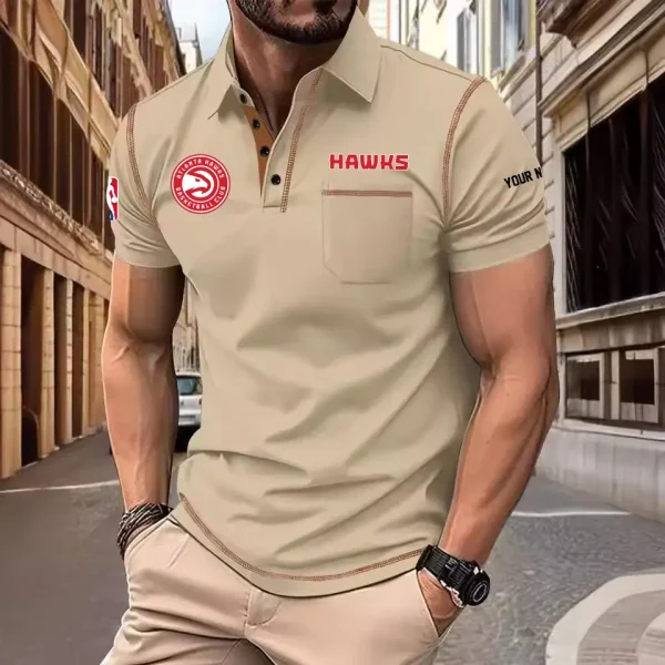 Atlanta Hawks Summer Fashion Polo Shirts for Men Minimalist Men's Short Sleeve Tee SPTCPSSMS066 - Image 6