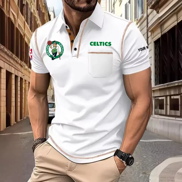 Boston Celtics Summer Fashion Polo Shirts for Men Minimalist Men's Short Sleeve Tee SPTCPSSMS067 - Image 2