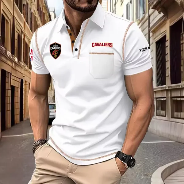 Cleveland Cavaliers Summer Fashion Polo Shirts for Men Minimalist Men's Short Sleeve Tee SPTCPSSMS071 - Image 4