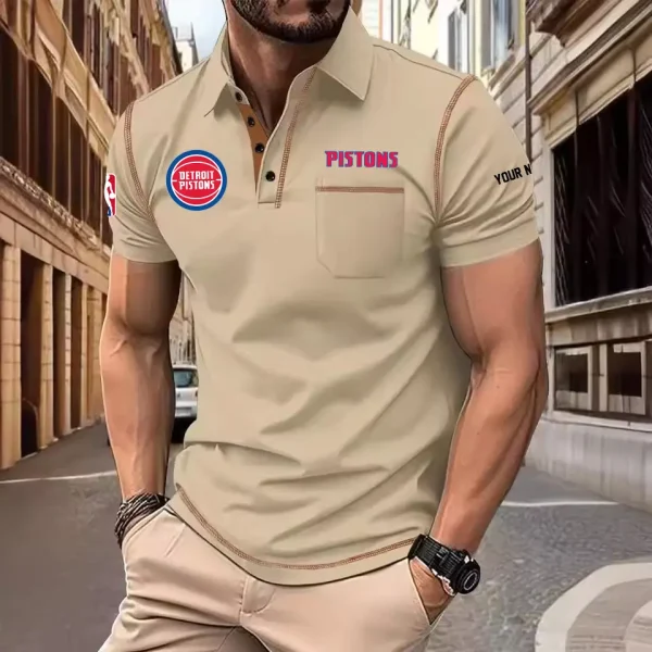 Detroit Pistons Summer Fashion Polo Shirts for Men Minimalist Men's Short Sleeve Tee SPTCPSSMS074